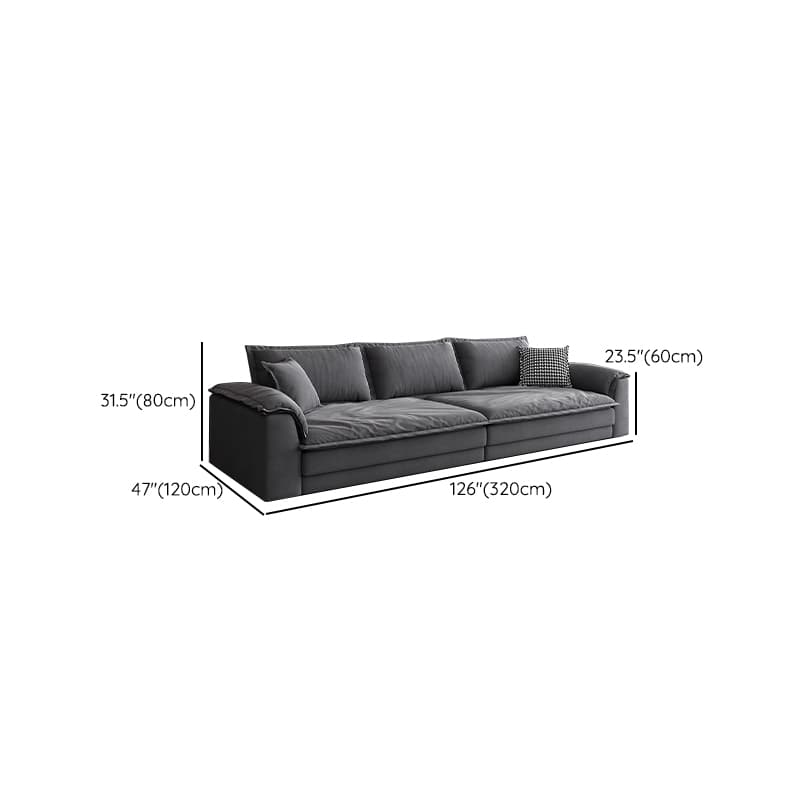 47" Deep Frosted Velvet Wood Gray Non-resistance Sectional Sofa - image 10