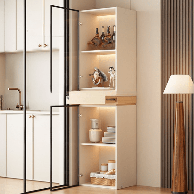 Rectangular Detached Accent Cabinet with Damp-proof, Scratch-immune Glazed Door in Chalk/Sepia and Soft Close Drawer thumbnail 5