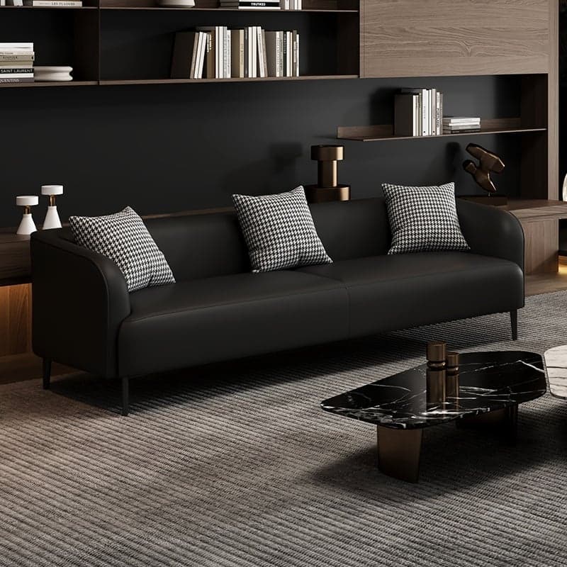 Drawing Room Standard Sofa in Pu Leather with Dark Gray/Sage/Amber Color and Armrest thumbnail 1