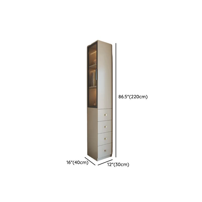 Detached Scratch-immune Accent Cabinet with Glazed Door, Grip Bars, Off White Top, Soft Close Drawer, and Stain Resistant Finish thumbnail 6