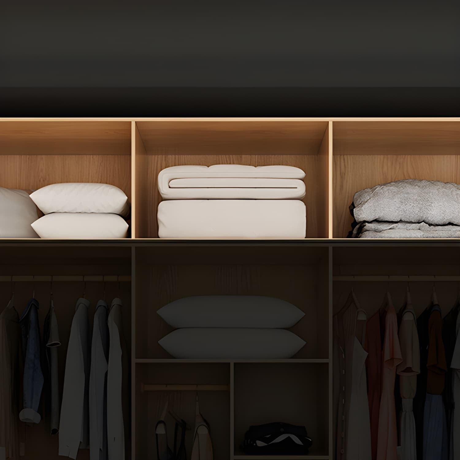 Contemporary Style Wardrobe Wooden Bedroom Closet with Hinged Door thumbnail 6