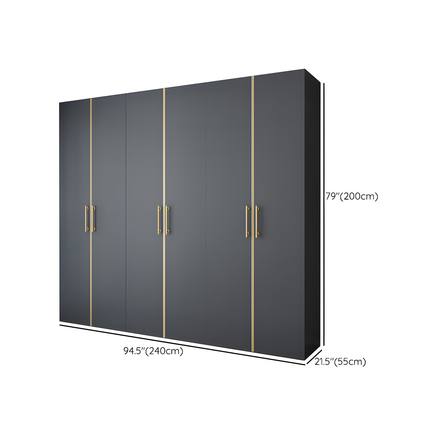 Modern Wardrobe Closet Grey Engineered Wood Wardrobe Cabinet thumbnail 14