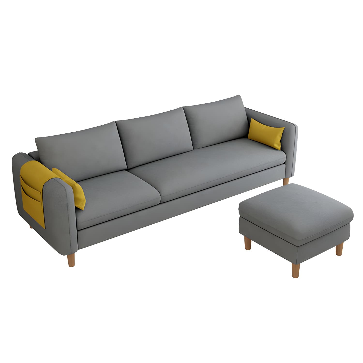 Modern Wooden Frame L-Shaped Sectional Sofa Chaise in Small Size with Storage Included thumbnail 16