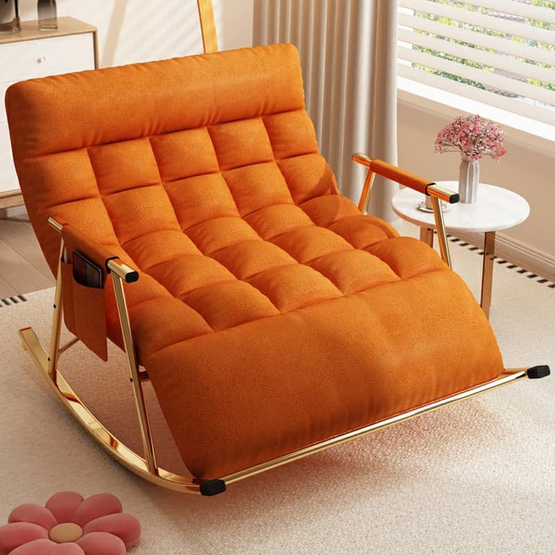 Stylish and Modern Upholstered Rocking Chair for Home Decor - Comfortable Seating with Track Arms thumbnail 5