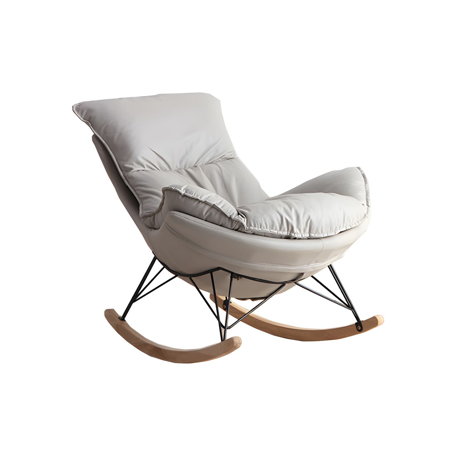 Solid Wood Rocking Chair Modern Rocker Chair with Removable Cushions thumbnail 19