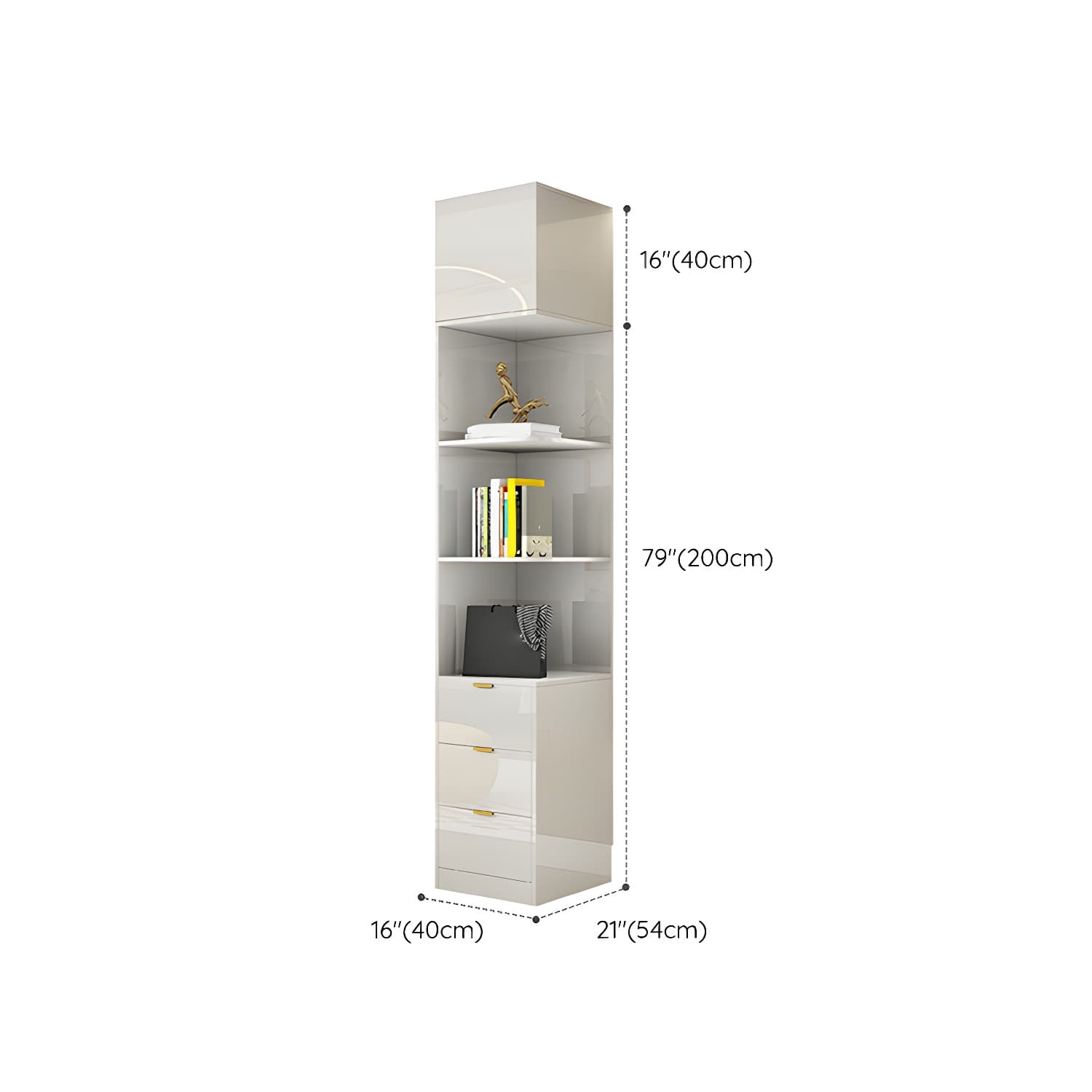 White Modern Style Wardrobe Cabinet Engineered Wood with Garment Rod thumbnail 35