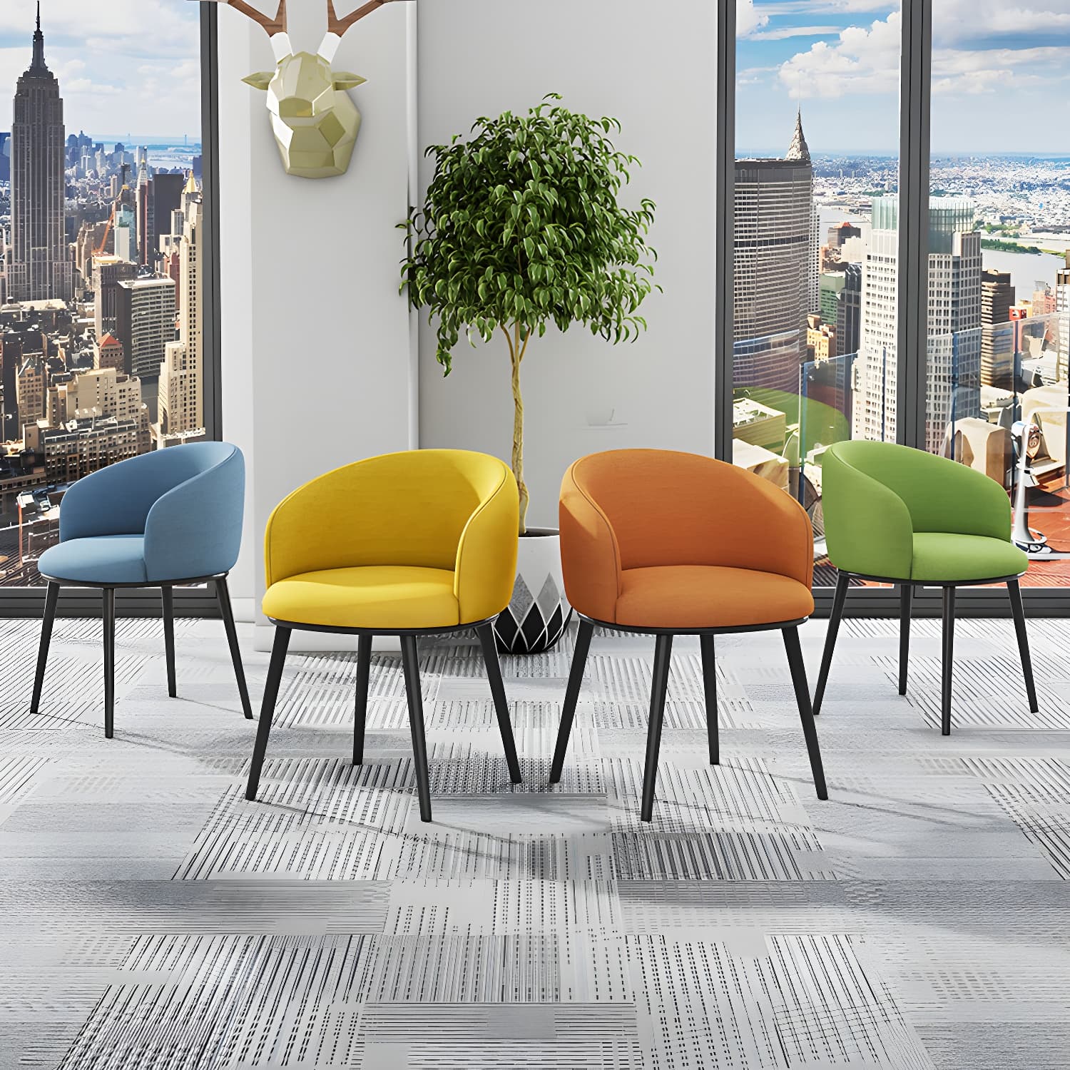 Modern Upholstered Home Arm Chair Solid Back Matte Finish Dining Chair thumbnail 20