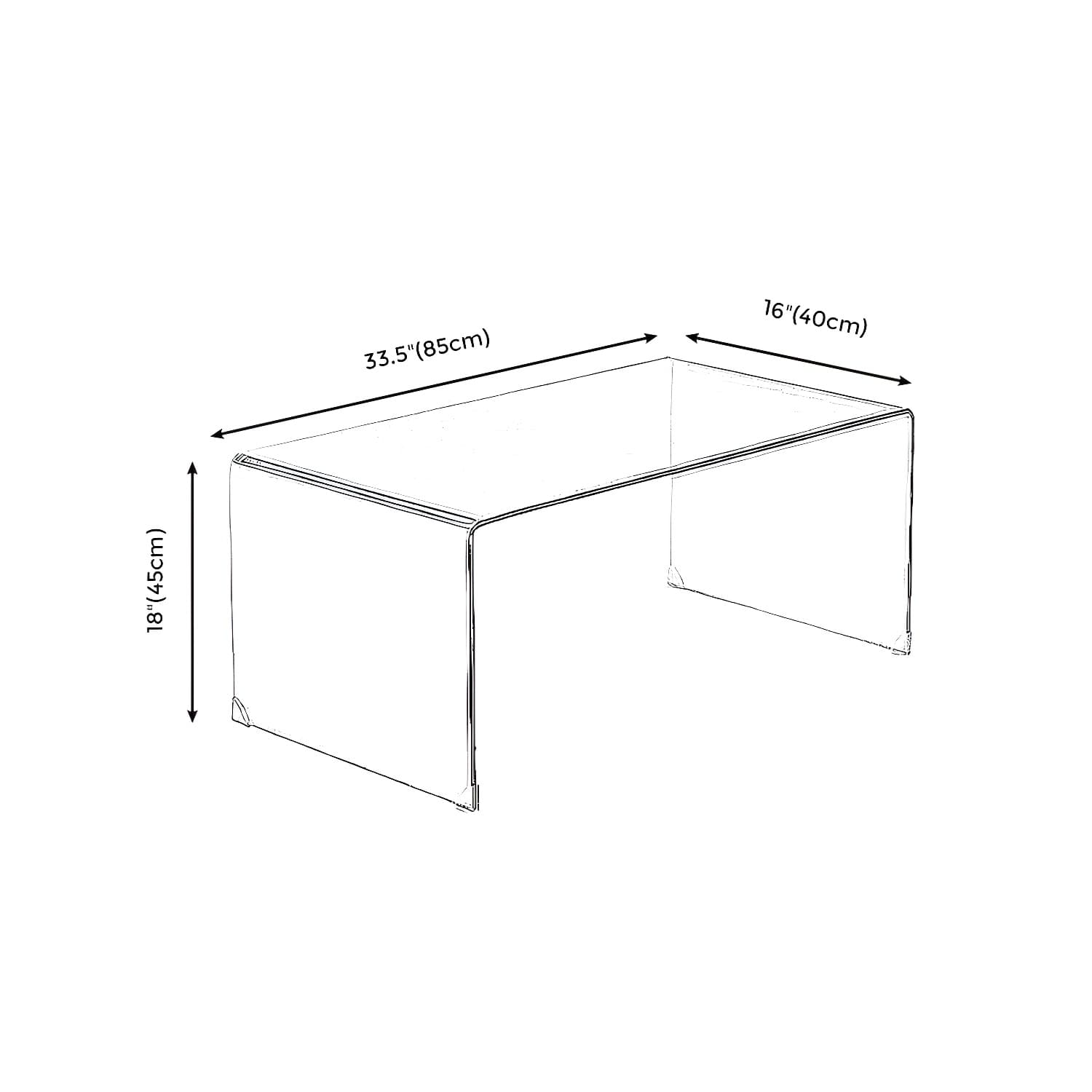 Modern Rectangle Coffee Table Acrylic Cocktail Table for Living Room thumbnail 8
