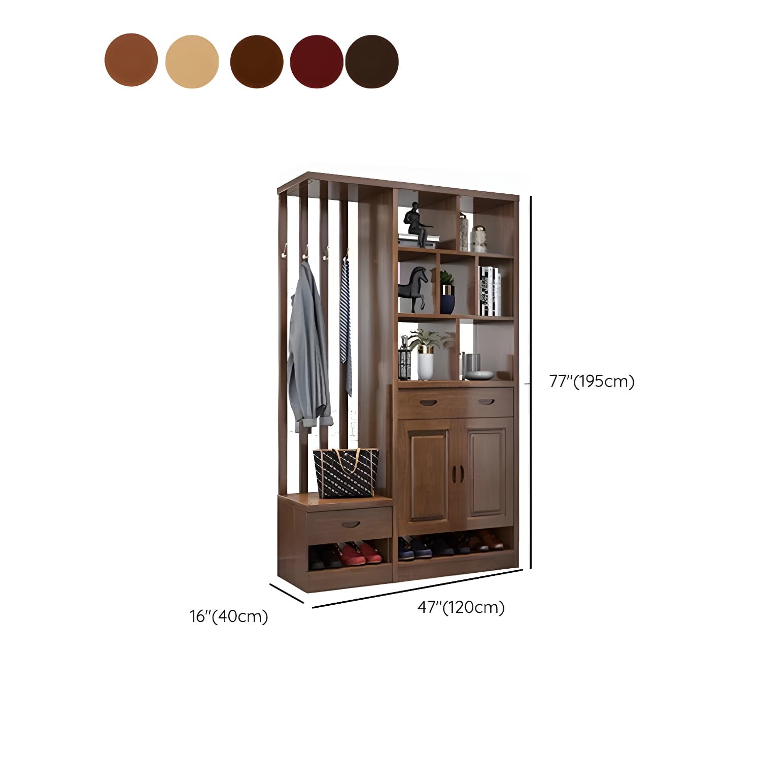 Solid Wood Modern Accent Cabinet with Doors and Drawers for Living Room thumbnail 21