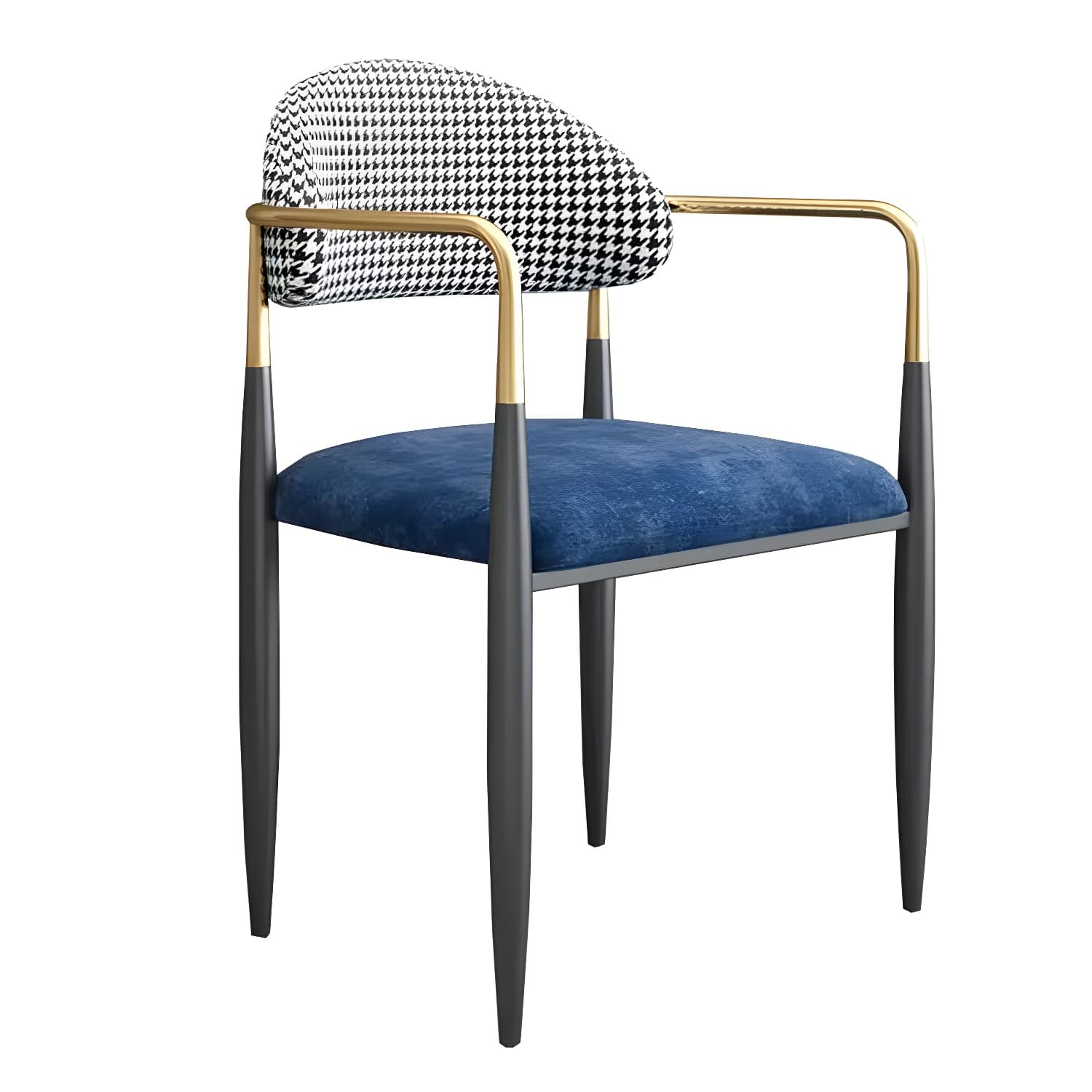 Upholstered Dining Chair Glam Style Open Back Dining Armchair for Indoor thumbnail 4