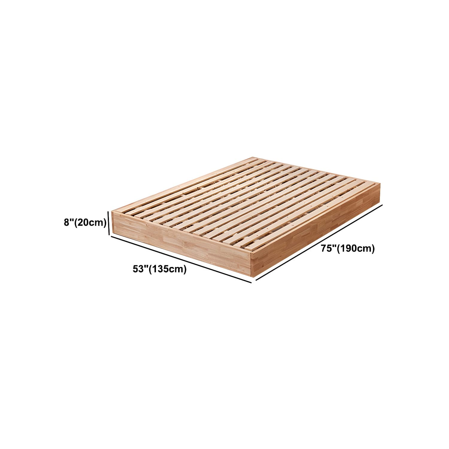 Natural Wood Platform Bed Frame Nordic 7.87-In High Wire-Grid Bed Frame thumbnail 13