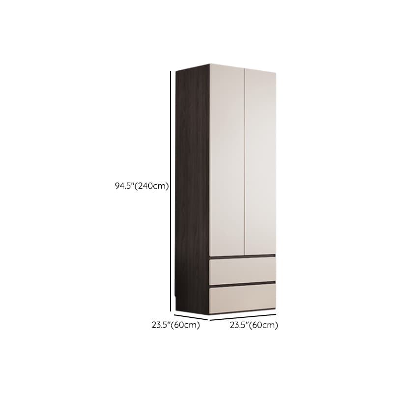 White Minimalist Manufactured Wood Independent Wardrobe Closet with Soft Close Drawer, Soft Close Door, and Interior Shelves thumbnail 19