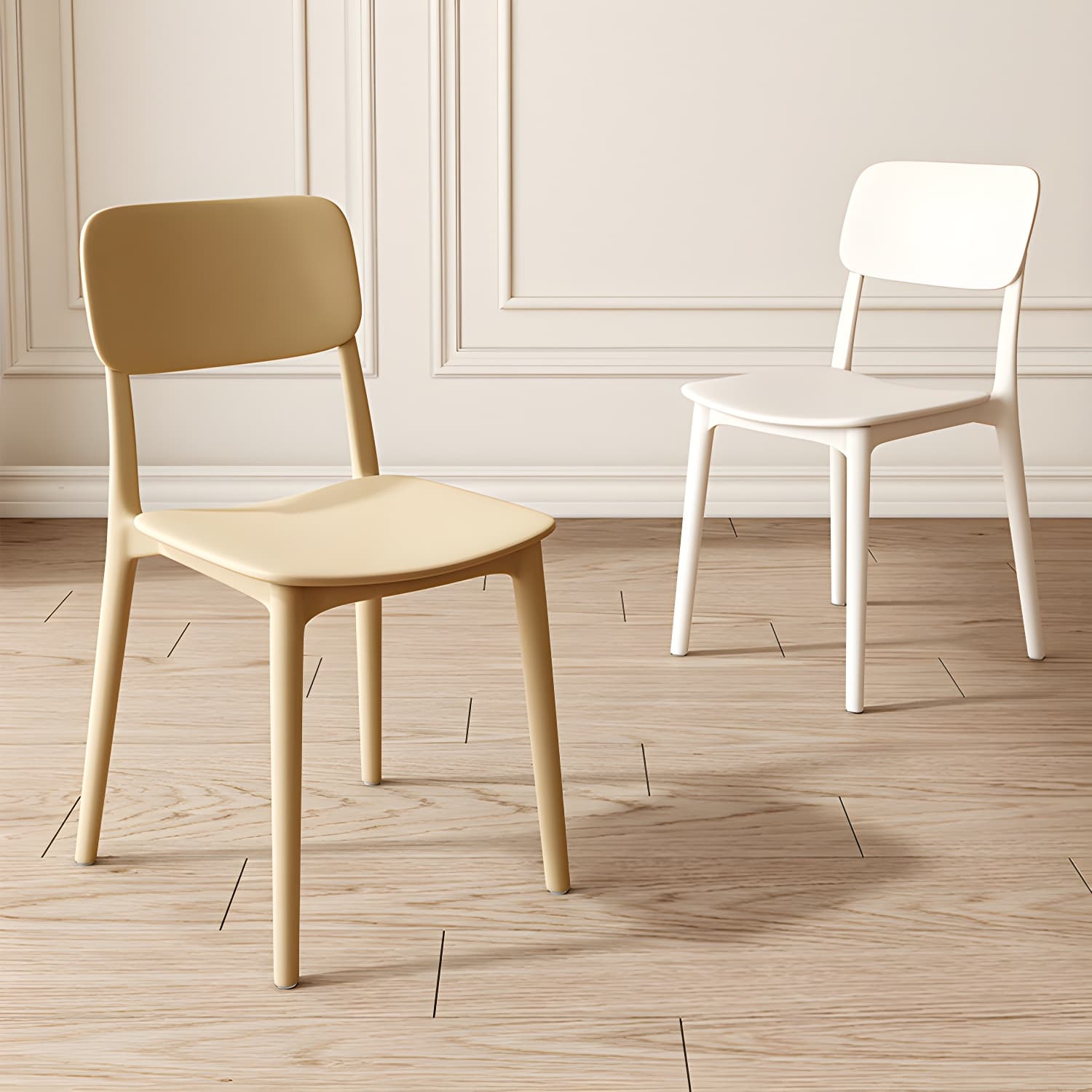 Stackable Scandinavian Style Side Chair with Low Back in Plastic & Acrylic - Armless thumbnail 12