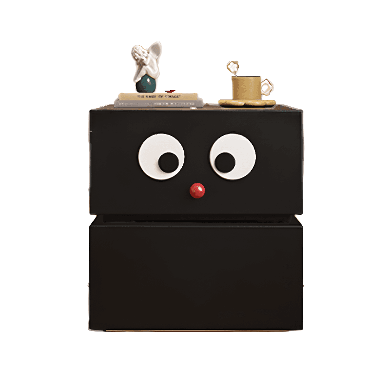 Organic Modern 2 Tiers Nightstand With Drawer Organization and Pleather Countertop thumbnail 1