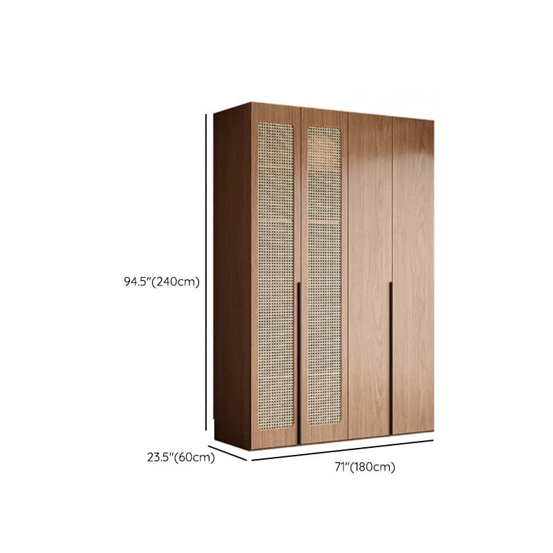 Cocoa Art Deco Self-supporting Cabinet Armoire with Soft Close Drawer, Interior Shelves, and Hanging Rod thumbnail 30