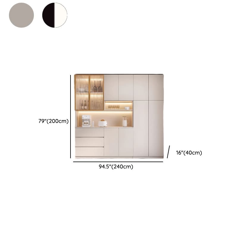 Trendy Sideboard with 3 Drawers, Cupboard, Wide/Standard/Narrow Sizes, 2/1 Shelves, Cabinets, and Glass-panel Door thumbnail 63
