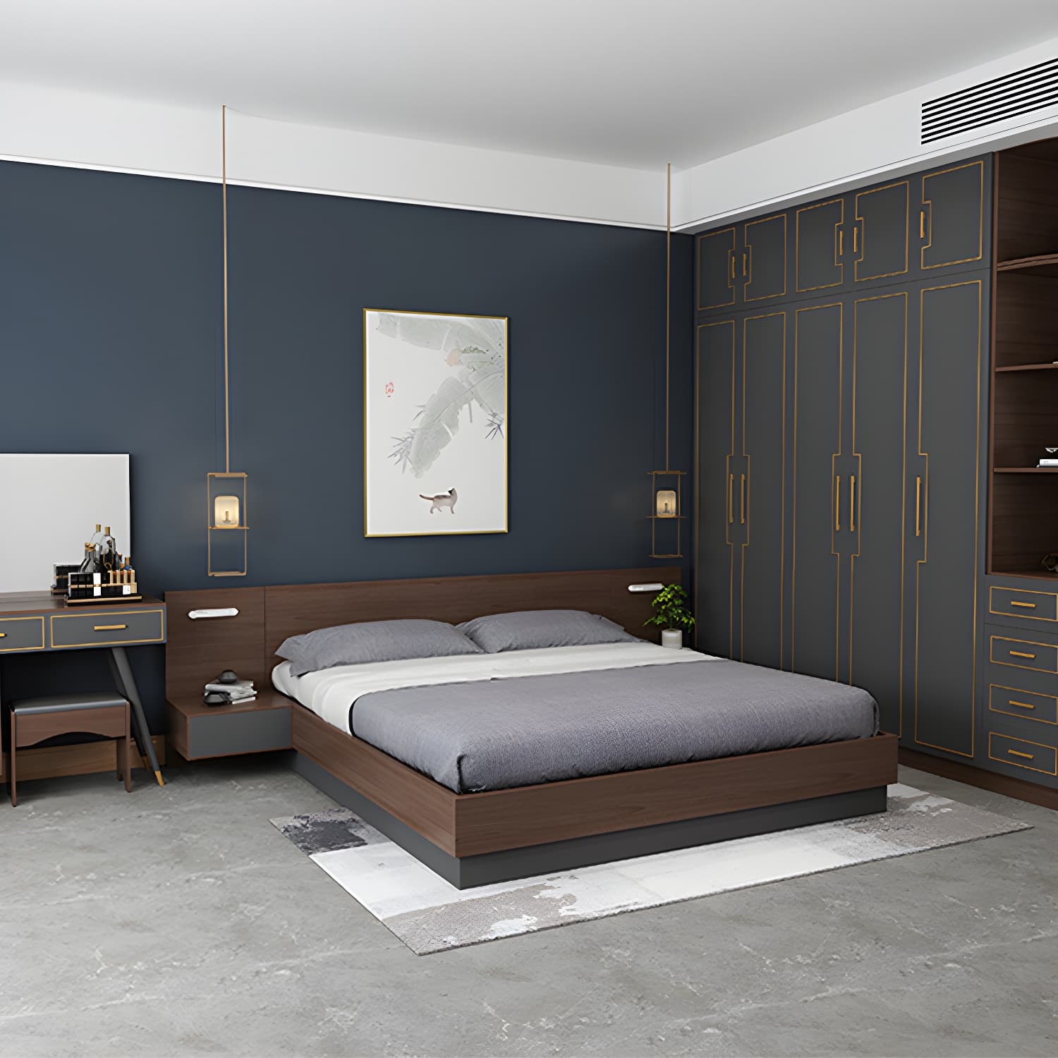Lift Up Storage Platform Bed Contemporary Platform Bed Frame with Headboard thumbnail 12
