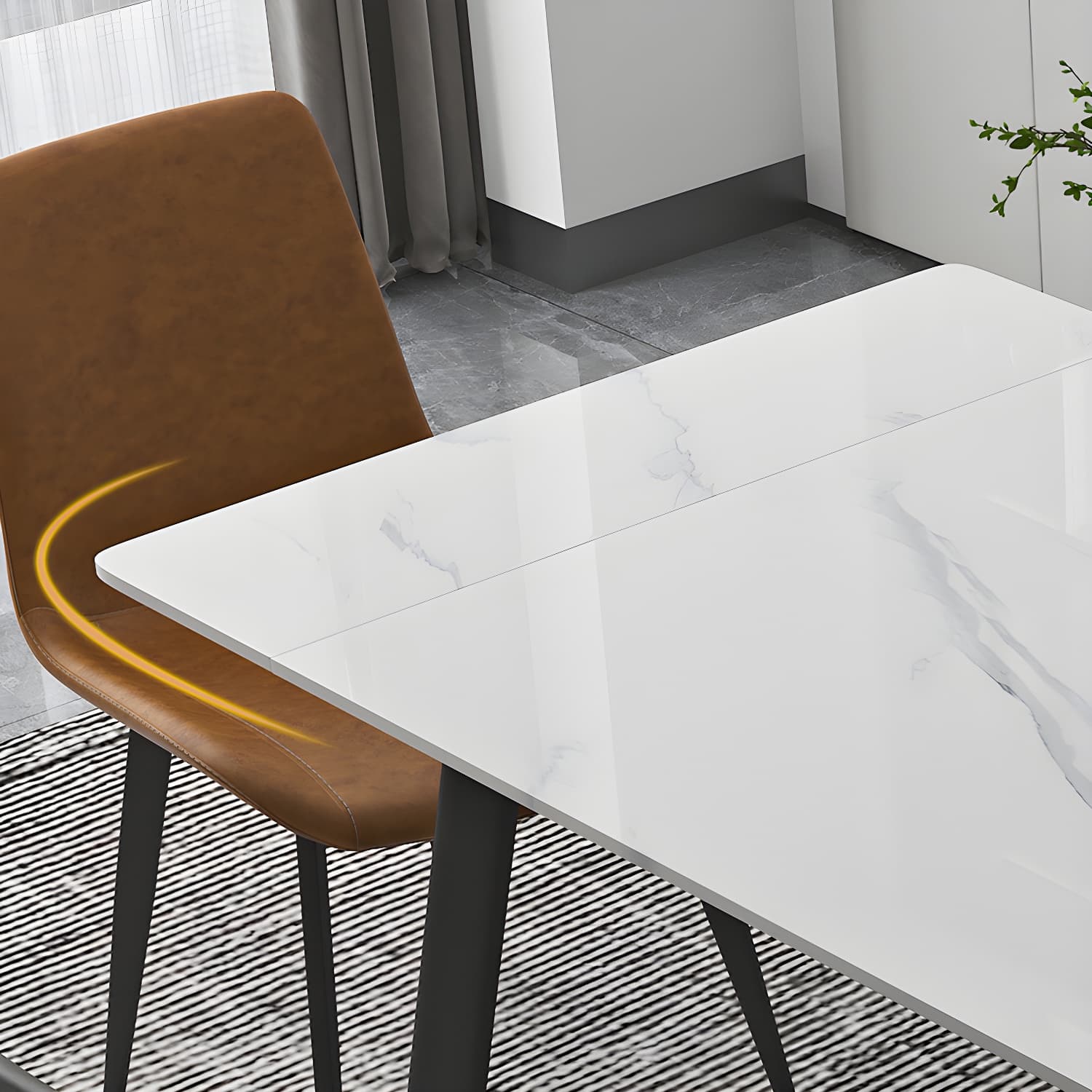 Contemporary 1/4/5/7 Pieces Dining Set Rectangle Dining Table Set with 4 Legs thumbnail 4