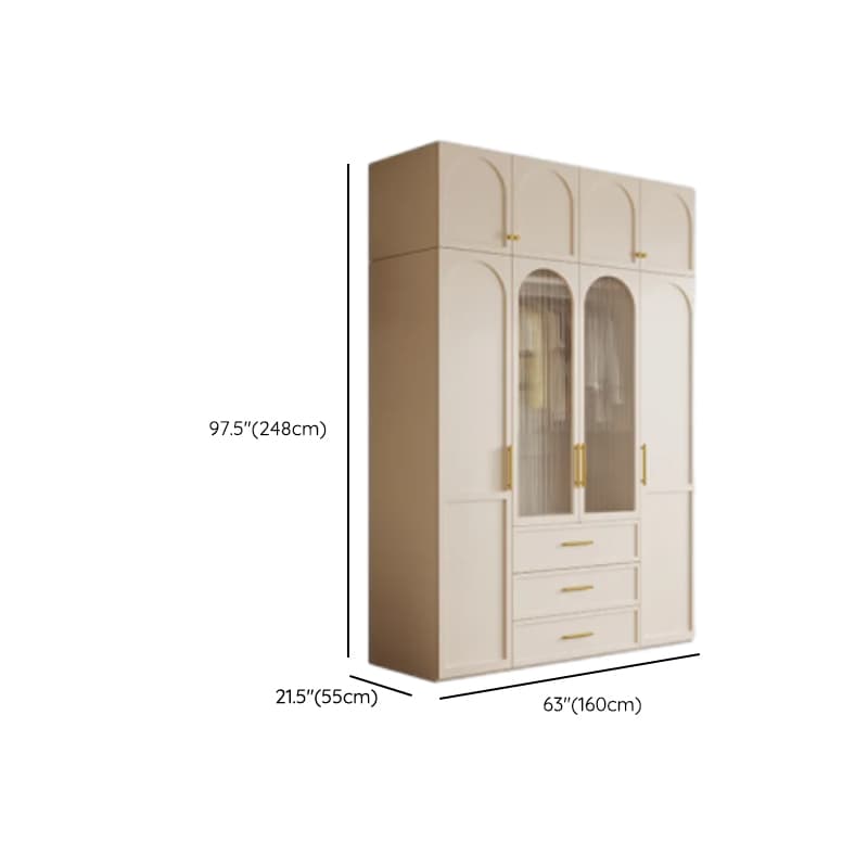 Simplistic White Detached Almirah with 3 Drawers, Interior Shelves, and Hinged Door thumbnail 26