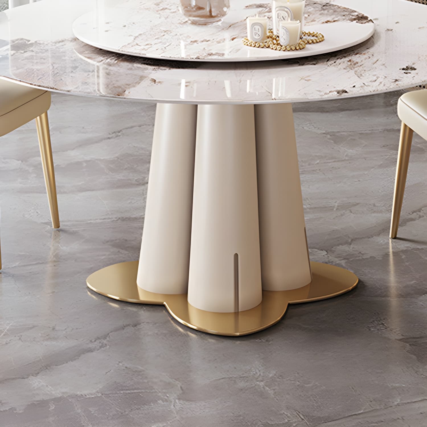 Glam 1/3/4/5/7 Pieces Dining Sets Round Dining Room Table Set thumbnail 8