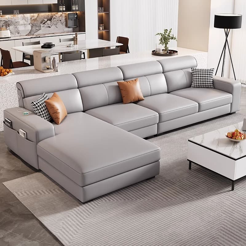 L-Shape/Straight Sofa/Sofa Chaise with USB Port, Left/Horizontal Orientation thumbnail 1