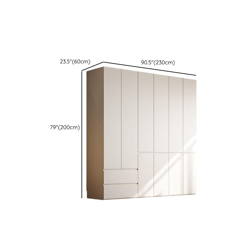 Chalk Modern Natural Wood Standalone Almirah with Soft Close Drawer, Interior Shelves, and Hanging Rod thumbnail 28