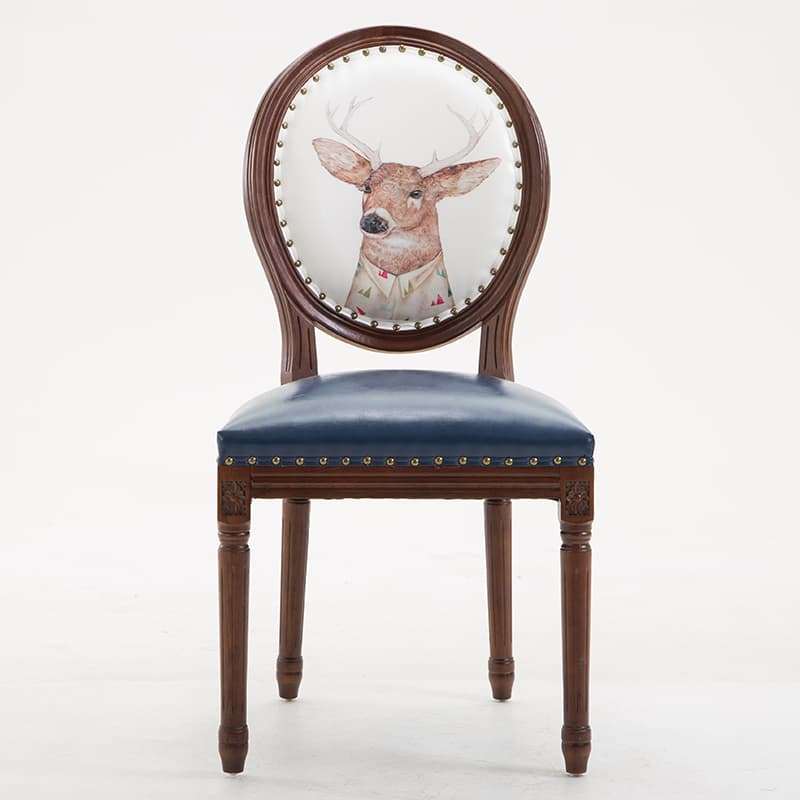 French Sturdy King Louis Back Upholstered Arm Chair/Side Chair with Nailhead Accent, Foot Pads and Weathered Wood Base thumbnail 12