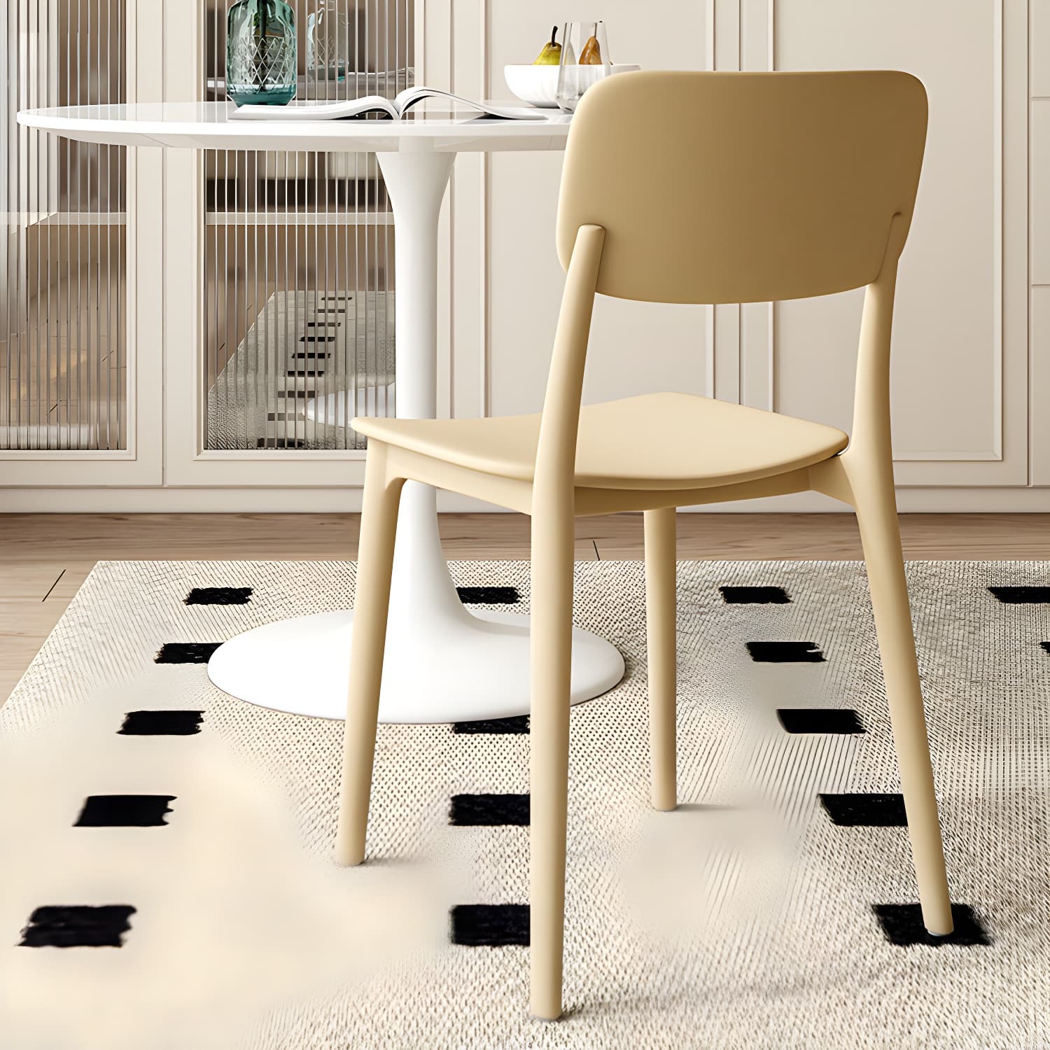 Stackable Scandinavian Style Side Chair with Low Back in Plastic & Acrylic - Armless thumbnail 15