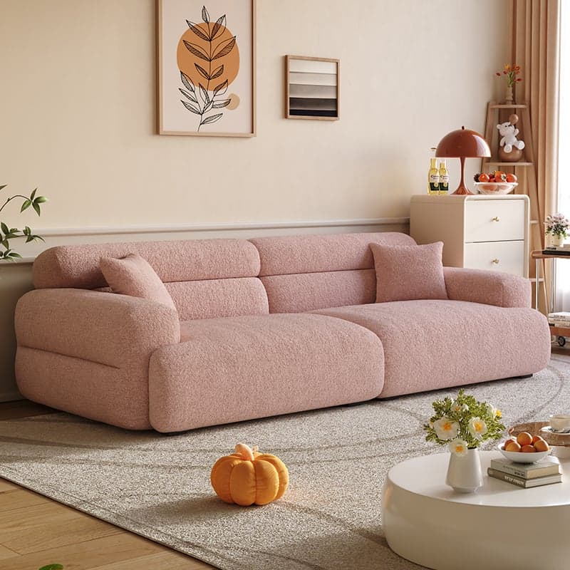 Modish Solid Color Stain Resistant Standard Sofa in Black/Light Gray/Coffee with 2 Pillows, Available in 4-seater/5 Person/3-seater thumbnail 9