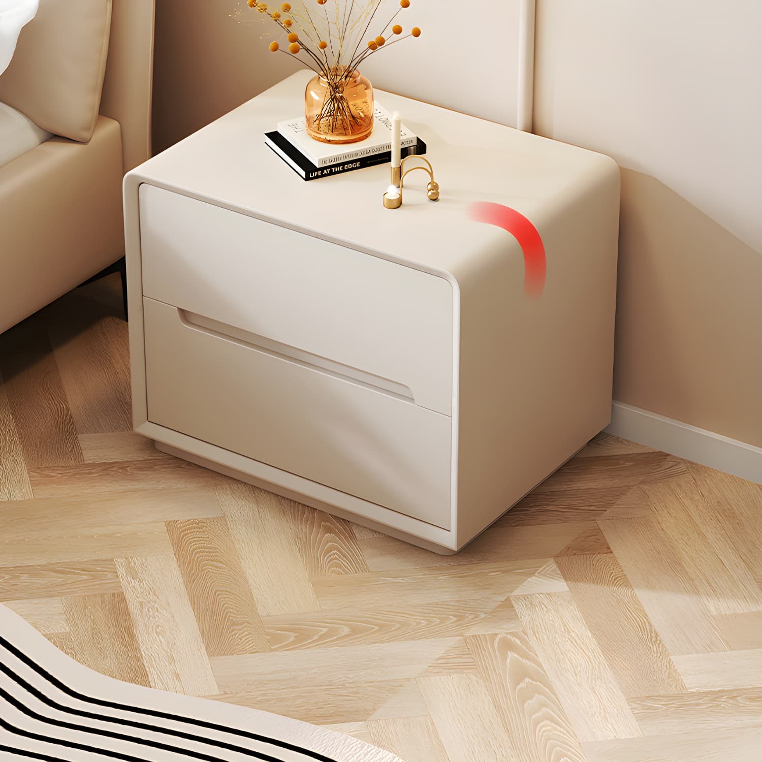 Modern Wood Drawer Nightstand for Small Spaces with 2 Drawers in Narrow Design thumbnail 18