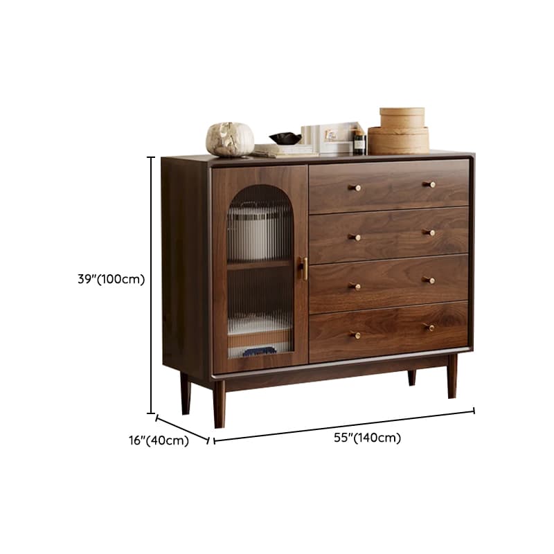 Independent Composite Wood Utility Storage Cabinet with Cabinet, Glass Door, Flexible Shelf, and Cabinet Knobs in Cocoa thumbnail 27