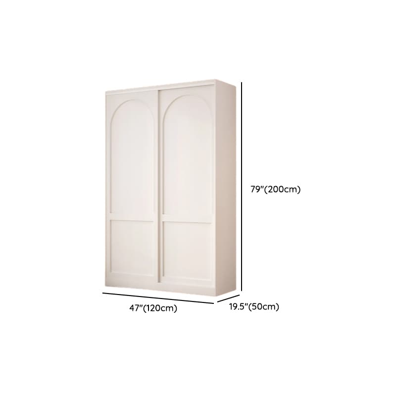 Contemporary White Engineered Wood Cabinet Armoire with Multiple Drawers, Interior Shelves, and Hanging Rod thumbnail 10