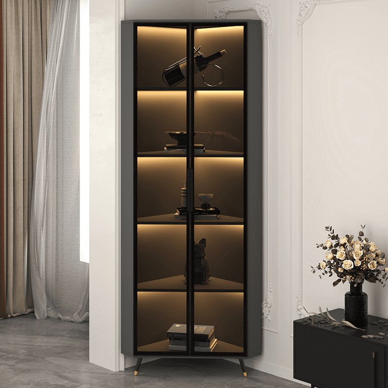 Art Deco Unattached Utility Storage Cabinet with Hydrophobic, Lighting, and Dove Grey Top thumbnail 1