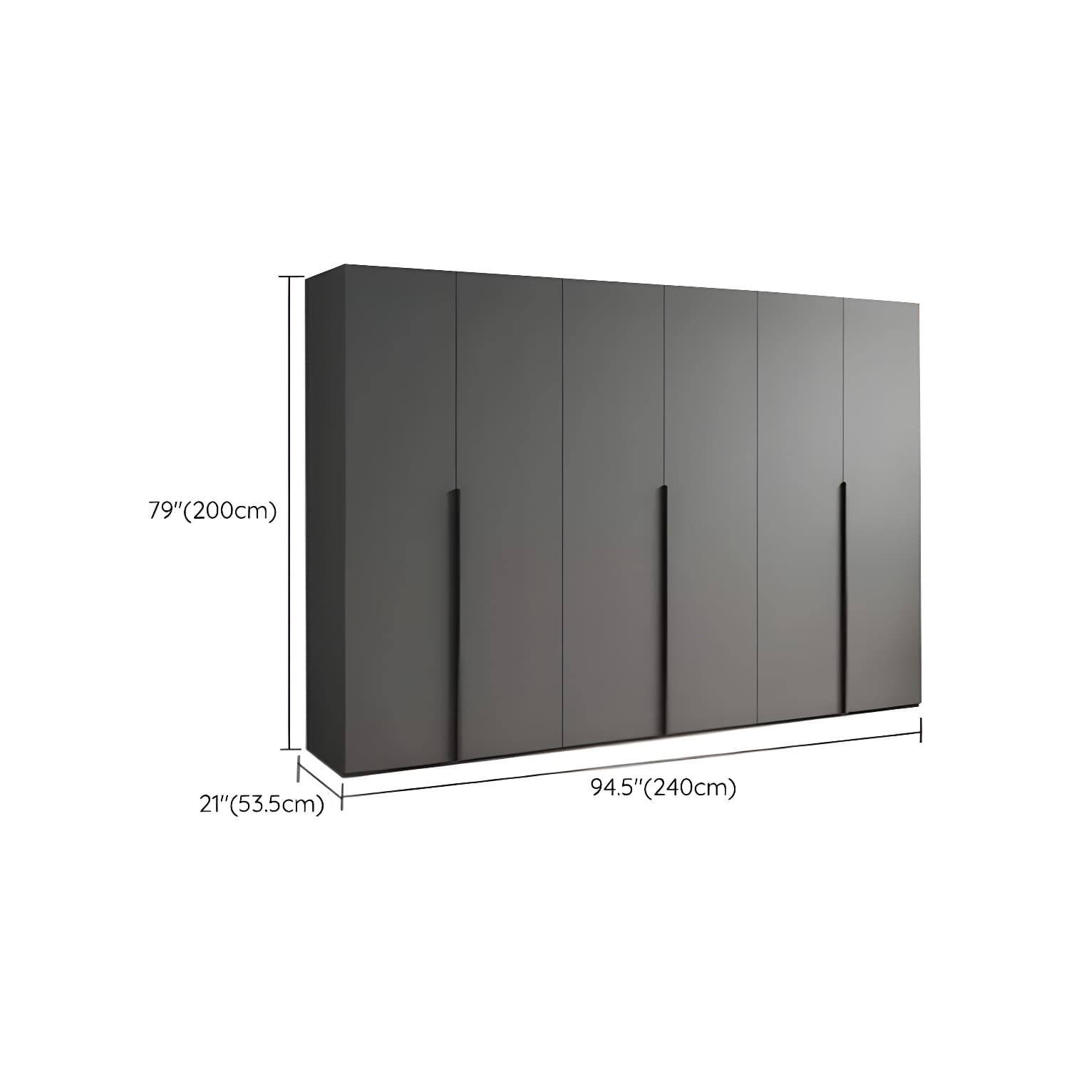 Modern Grey Wood Wardrobe Armoire with Drawers & Shelves for Ample Storage thumbnail 29