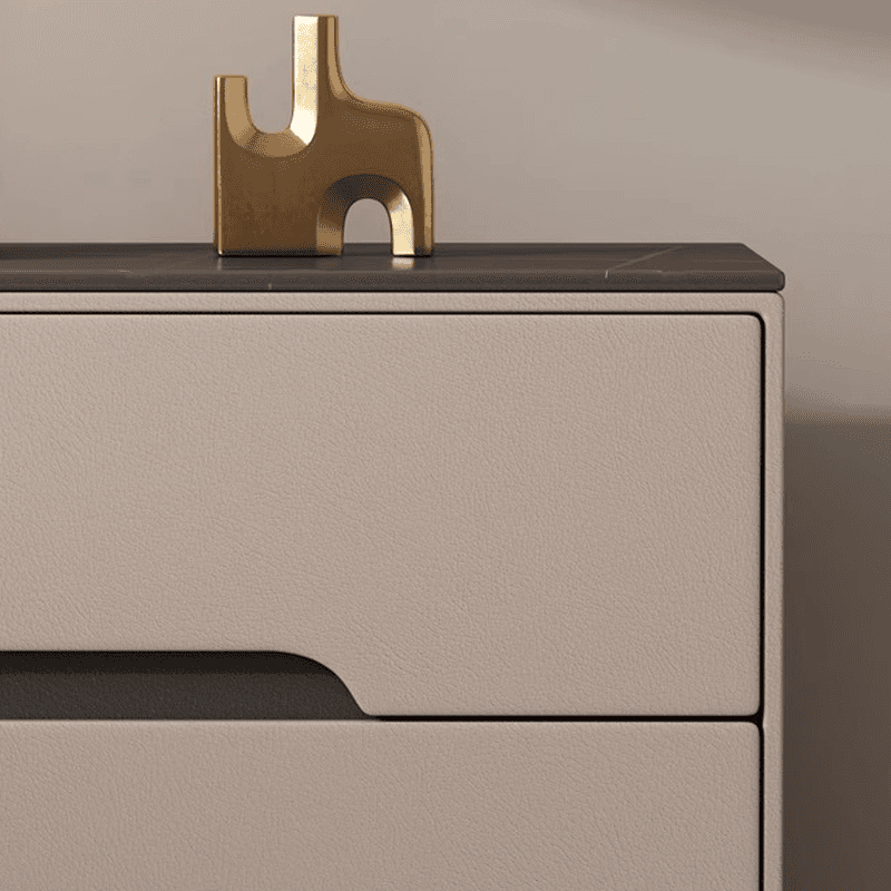 Minimalist Bedside Cabinet Nightstand with 2 Drawers and Stone Countertop thumbnail 12