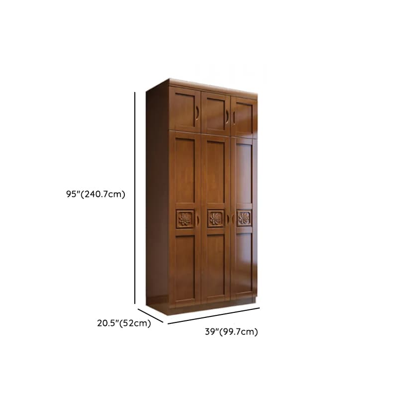 Vintage Sepia Lumber Wardrobe with Soft Close Drawer, Soft Close Door, Interior Shelves, and Hanging Rod thumbnail 22