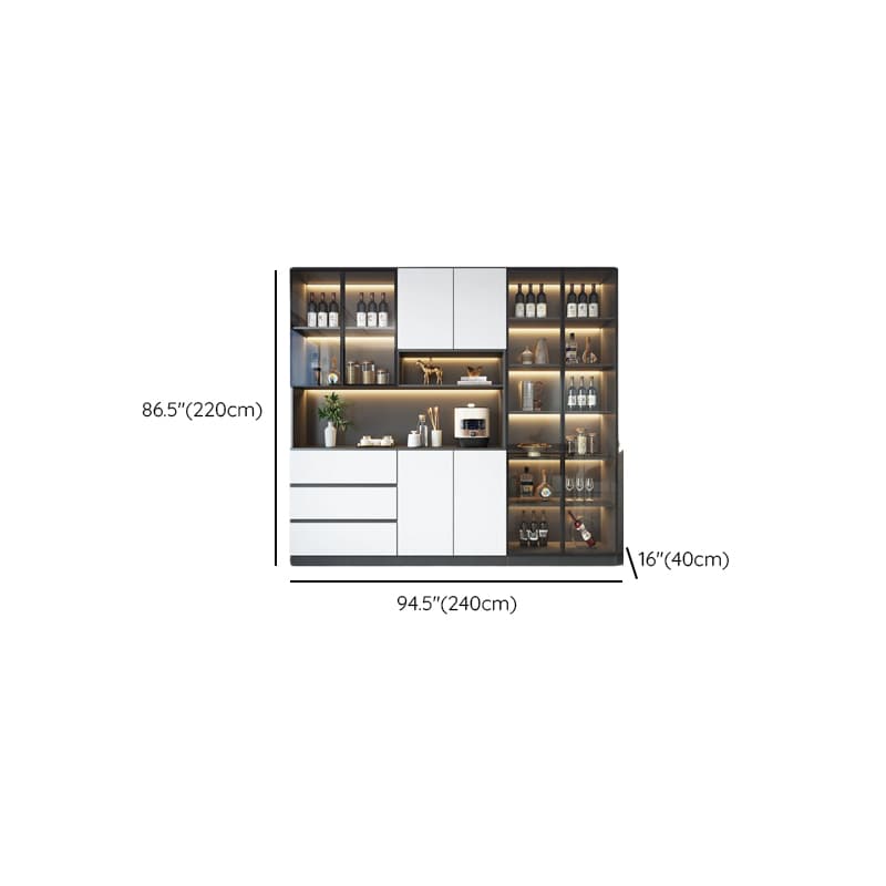 Standard/Wide Chalk 3 Drawers Closet 2 Shelves/1 Shelf Glass Doors Functional Storage Cabinet Sideboard thumbnail 23