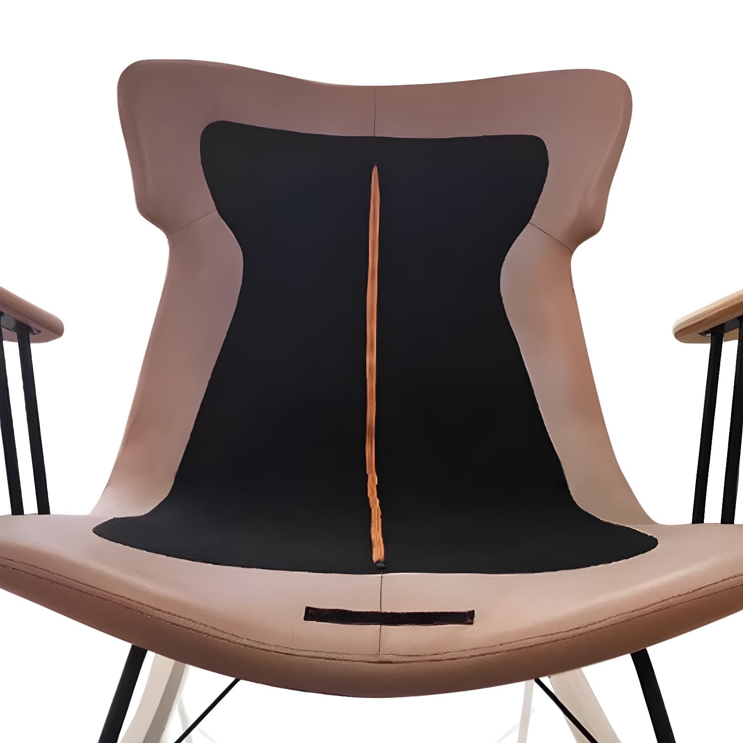 Scandinavian Indoor Upholstered Rocking Chair with Track Arms and Natural Wood Legs thumbnail 13