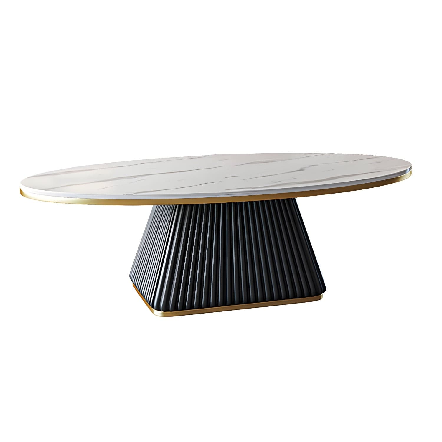 Glam Single Coffee Table Oval Pedestal Coffee Cocktail Table thumbnail 1