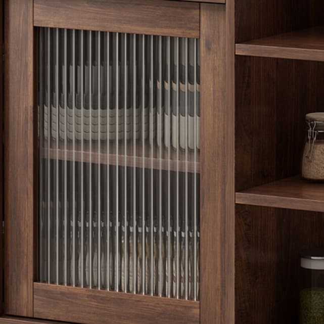 Contemporary Wood Buffet with Glass Doors and 3 Storage Drawers thumbnail 9