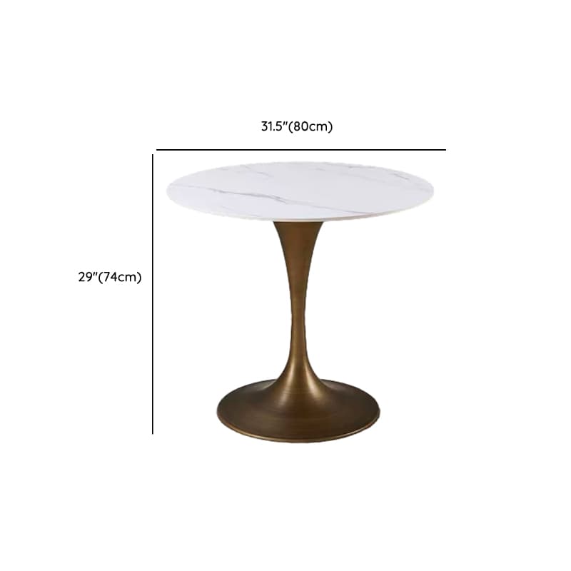 Chalk Circular Stone Art Deco/Glamorous Dining Table for 2, Scratch-immune & Fixed Table thumbnail 30