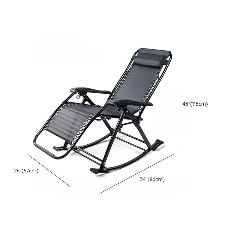 Simplistic Stain Resistant Metal Cushioned Rocking Accent Chair with Round Arm thumbnail 14