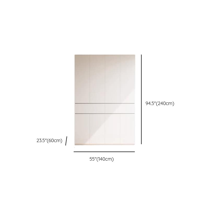 Chalk Minimalist Wood Cabinet Armoire with Soft Close Drawer and Door, Interior Shelves, and Clothing Rod thumbnail 14