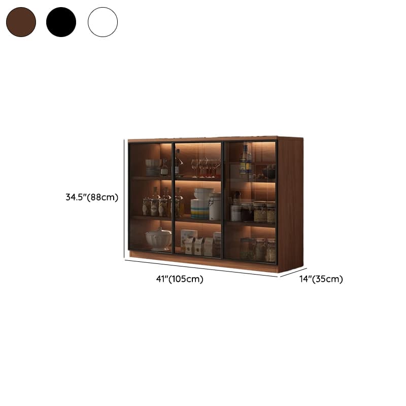 Trendy Sideboard with Cupboard, Narrow/Standard Size, Three Internal Shelves, Composite Wood Countertop, and Glass-panel Door thumbnail 11