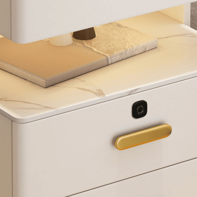 Minimalist Sintered Stone Drawer Storage Nightstand with Illumination Light thumbnail 8