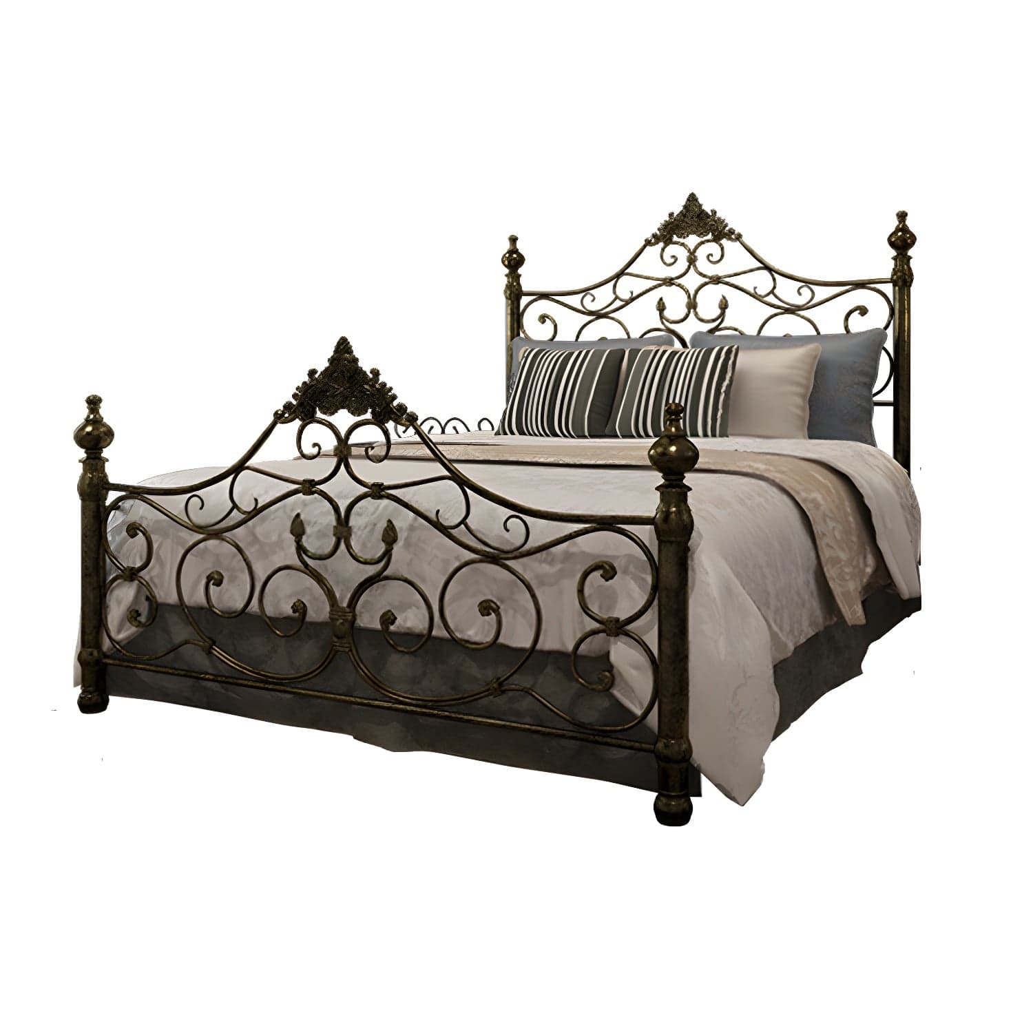 Industrial Antique Metal Bed Frame Wire-Grid Low Profile Open-Frame Bed thumbnail 6