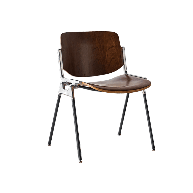 Old School Ventilated Back Armless Chair with Ink/Metallic Metal Legs, Nestable thumbnail 9