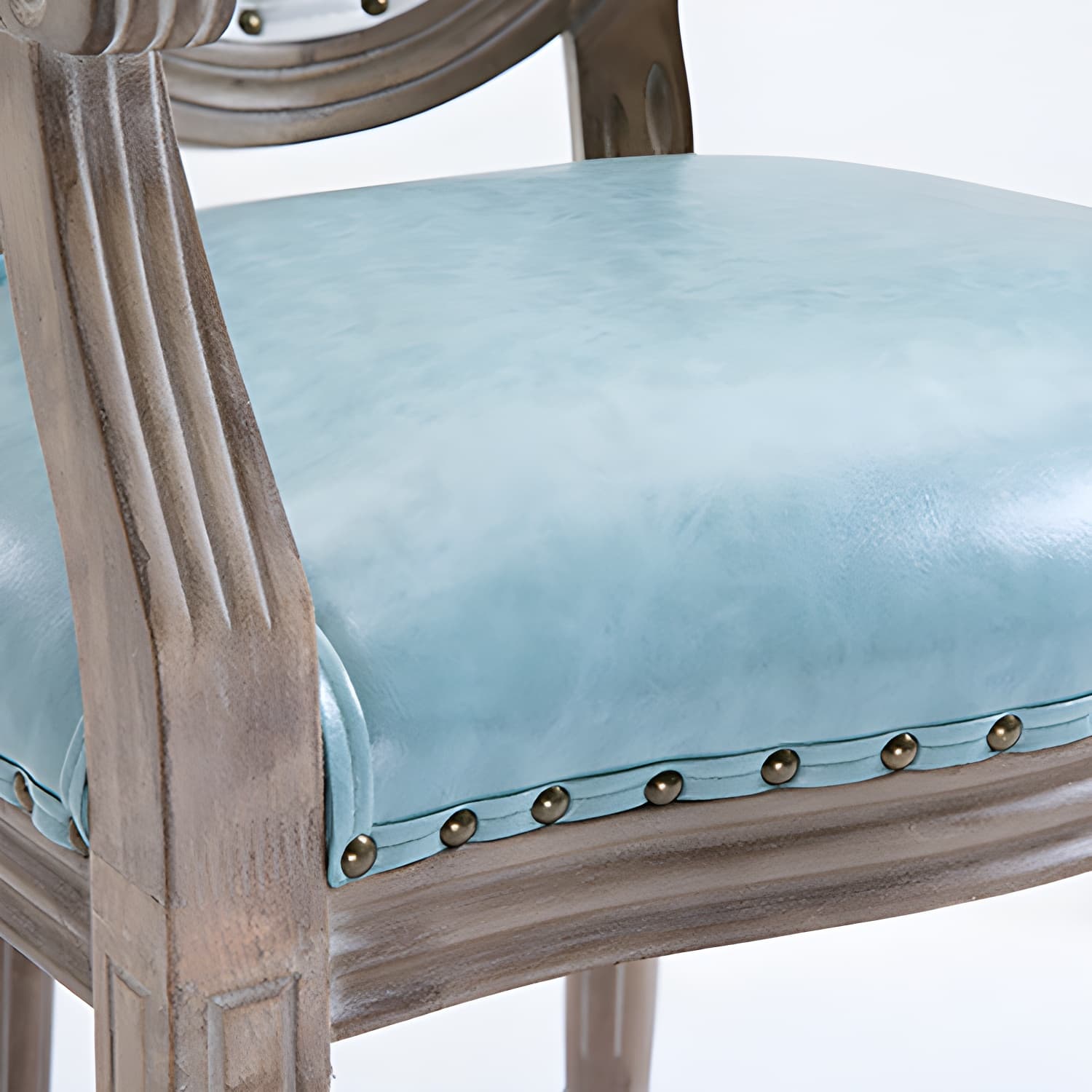 French Country Upholstered Armless Chair Home Solid Wood Dining Chair thumbnail 24