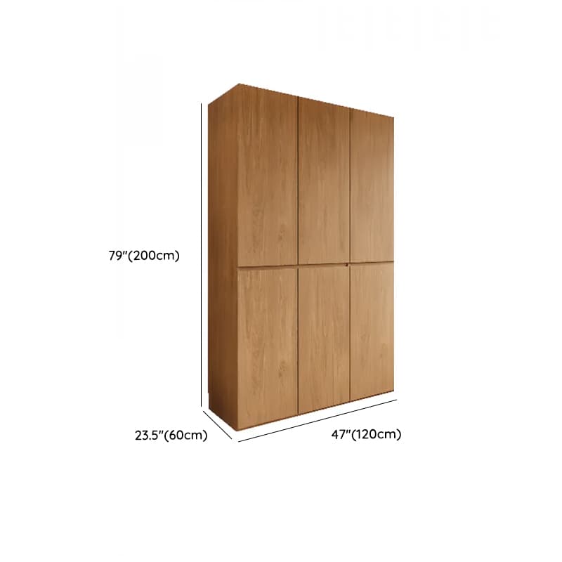 Wood Grain Minimalist Laminate Independent Wardrobe Closet with Soft Close Door, Interior Shelves, and Clothing Rod thumbnail 10