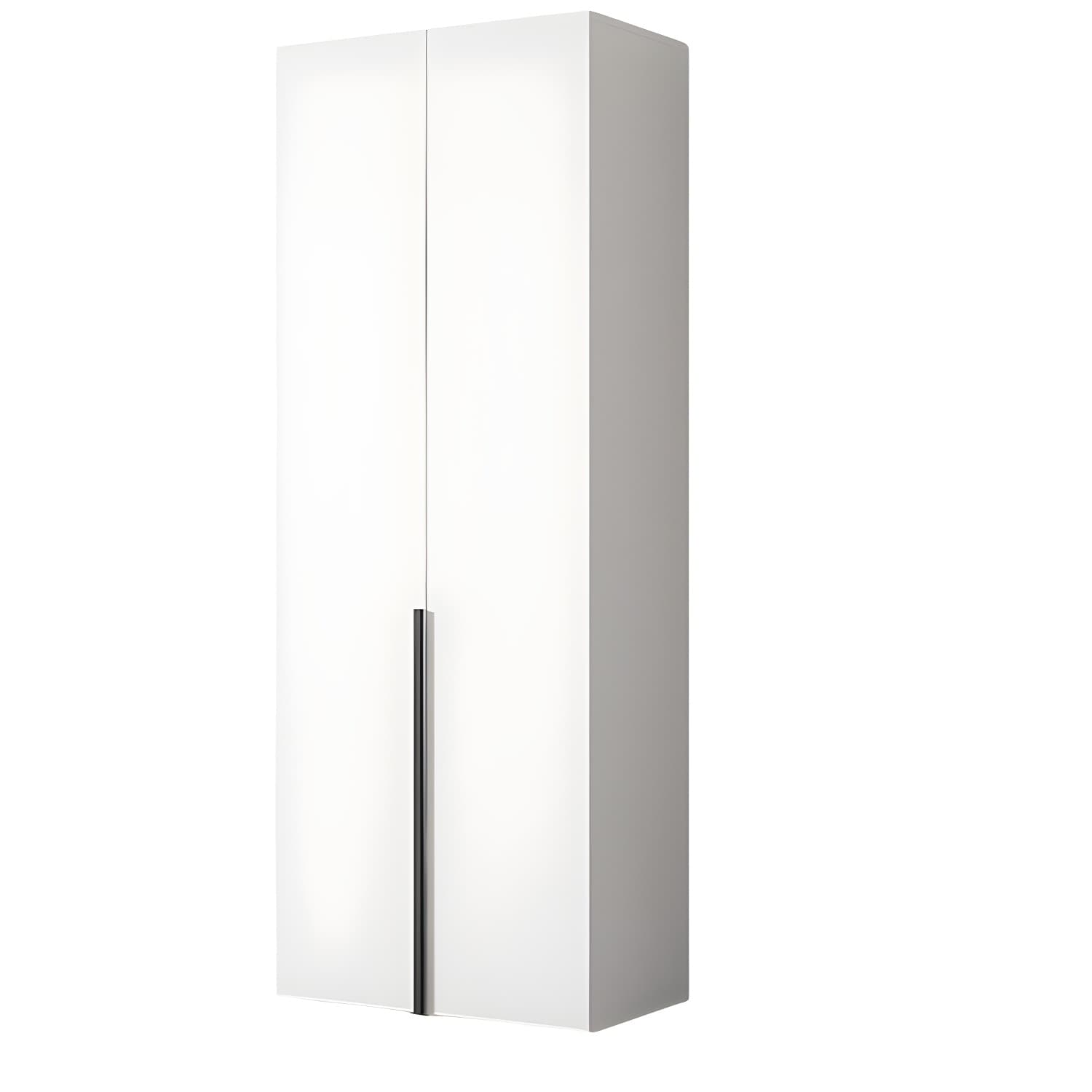 White Wood Wardrobe Armoire with Hinged Doors and Shelves Included thumbnail 5